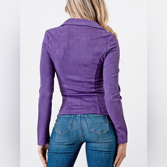 Suede Long Sleeve Buckle Jacket - Picture 3 of 4